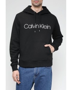 Хлопковое худи с логотипом бренда Calvin klein