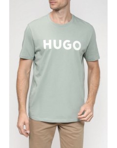 Хлопковая футболка с принтом логотипа Hugo