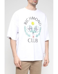 Хлопковая футболка оверсайз с принтом John richmond