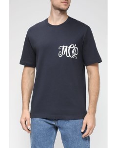 Хлопковая футболка с монограммой бренда Marc o'polo