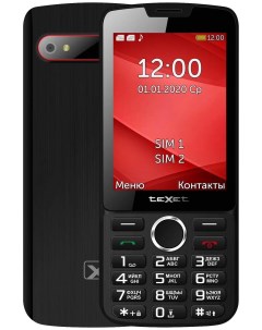 Мобильный телефон TM 308 черный красный Texet