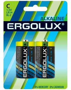 Батарейки Alkaline LR14 BL 2 C 8450mAh 2шт блистер Ergolux
