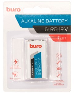 Батарейка Alkaline 6LR61 9V 1 штука блистер Buro