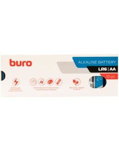 Батарейки Alkaline LR6 AA 10 штук коробка Buro