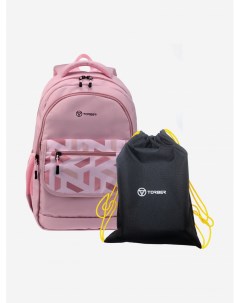 Рюкзак CLASS X розовый с орнаментом 45 x 30 x 18 см Мешок для сменной обуви в подарок Розовый Torber