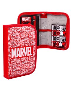 Пенал каркасный 1 секция 140х210х40 мм откидной карман тканевый мстители Marvel