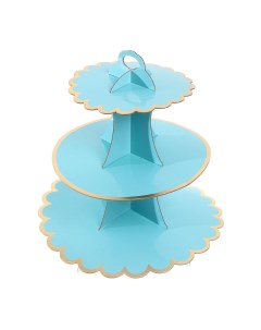 Подставка для пирожных трехъярусная голубая Страна карнавалия