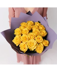 Букет из ярких желтых роз 19 шт Л'этуаль flowers