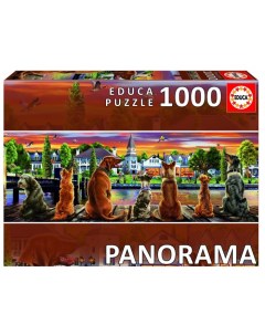 Пазл панорама Собаки на набережной 1000 деталей Educa