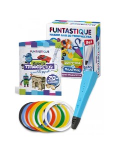 Набор для 3D творчества 3 в 1 ручка Cleo книга трафаретов PLA пластик 7 цветов Funtastique