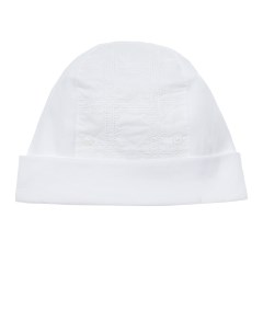 Белая шапка с вышивкой Cannage детская Dior