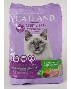 Сухой корм для кошек полнорационный для стерилизованных с кроликом и овощами 0 35 кг Catland
