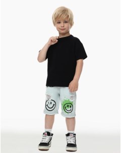 Чёрная базовая футболка Standard из тонкого джерси для мальчика Gloria jeans