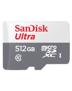 Карта памяти MicroSDXC 512GB SDSQUNR 512G GN3MN Ultra C10 U1 UHS I 100MB S без адаптера Sandisk