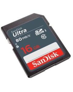 Карта памяти SDHC 16GB Ultra Class 10 UHS I 80MB s Sandisk