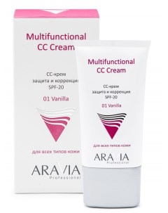 Multifunctional CC Cream Vanilla 01 СС крем защитный SPF 20 50 мл Aravia professional