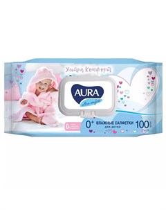 Влажные салфетки для детей Ultra Comfort с экстрактом алоэ и витамином Е 0 100 шт Aura