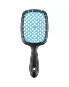 Щетка Superbrush с закругленными зубчиками черно голубая 17 5 х 7 х 3 см Janeke