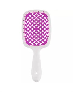 Щетка Superbrush с закругленными зубчиками бело фиолетовая 20 3 х 8 5 х 3 1 см Janeke