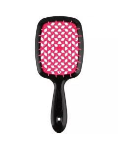 Щетка Superbrush с закругленными зубчиками черно розовая 17 5 х 7 х 3 см Janeke