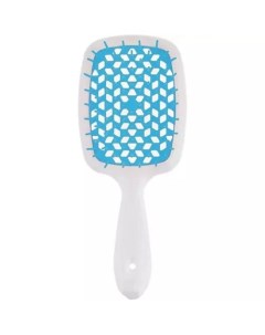 Щетка Superbrush с закругленными зубчиками бело голубая 20 3 х 8 5 х 3 1 см Janeke