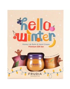 Подарочный набор Hello Winter бальзам для губ 10 г кремы для рук с малиной и кокосом 2 х 30 г Frudia