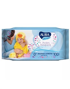 Влажные салфетки для детей Ultra Comfort 0 100 шт Aura