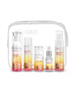 Набор средств c витамином С для ухода за всеми типами кожи 3 5 продуктов Icon skin