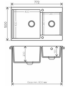 Кухонная мойка Brig 772 черный 16 Polygran