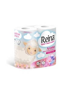 Туалетная бумага Цветочная свежесть 2 слоя 4 шт Reina aroma