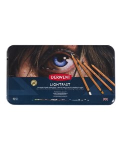 Набор карандашей цветных "Lightfast" 72 шт в метал кор Derwent