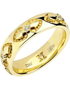 Кольцо с 6 бриллиантами из жёлтого золота Эстет