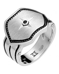 Кольцо с сапфиром и эмалью из серебра Эстет