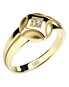 Кольцо с 4 бриллиантами из жёлтого золота Эстет