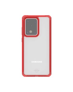 Чехол антибактериальный HYBRID CLEAR для Samsung Galaxy S20 Ultra красный прозрачный Itskins