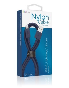 Дата кабель Nylon Cable USB A Lightning MFI 1 2м темно синий Vlp