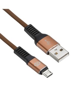 Кабель USB A m micro USB B m 0 15м коричневый плоский Digma