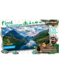 Фигурный деревянный пазл Travel collection Фьорды Норвегия 8332 Нескучные игры