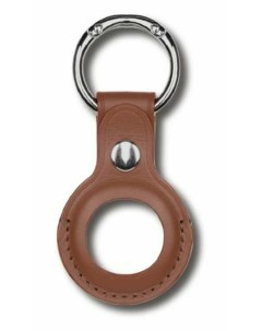 Чехол брелок Leather Key Ring для AirTag Brown Devia