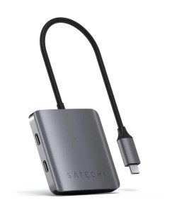 USB C хаб Aluminum 4 порта Интерфейс USB С Серый космос Satechi