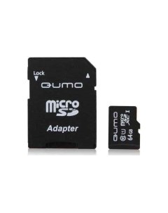 Карта памяти MicroSDXC 64Gb Сlass 10 UHS I ADP QM64GMICSDXC10U1 Qumo