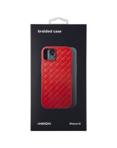 Чехол накладка braided case для iPhone 13 красная Unbroke