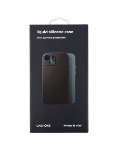 Чехол накладка liquid silicone case with camera protection для iPhone 13 mini черная Unbroke