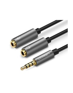 Кабель AV141 30619 3 5mm male to 2 Female Audio Cable Aluminum Case 20 см черный Ugreen