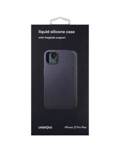 Чехол накладка liquid silicone case MagSafe support для iPhone 13 Pro Max синяя Unbroke
