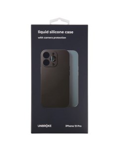 Чехол накладка liquid silicone case with camera protection для iPhone 13 Pro черная Unbroke