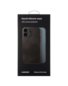 Чехол накладка liquid silicone case with camera protection для iPhone 13 Pro Max черная Unbroke