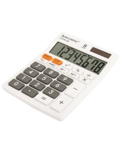 Калькулятор настольный ULTRA 08 WT КОМПАКТНЫЙ 154x115 мм 8 разрядов двойное питание БЕЛЫЙ 250512 Brauberg