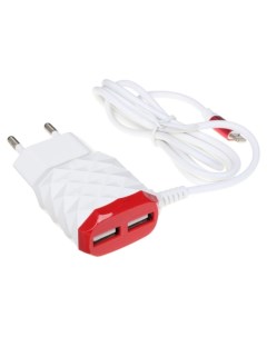 Сетевое зарядное устройство 2 USB 8pin модель NC 2 1AC 2 1A красный УТ000013620 Red line