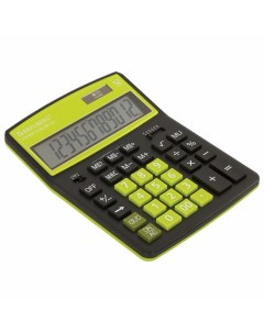 Калькулятор настольный EXTRA COLOR 12 BKLG 206x155 мм 12 разрядов двойное питание ЧЕРНО САЛАТОВЫЙ 25 Brauberg
